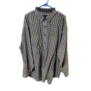 Van Heusen Mens XXL Plaid Long Sleeve Button Up Shirt Casual Work Top